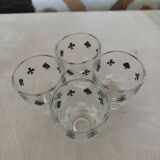 Liquor service 8 shot glasses "card game" vintage