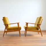 Pair of Scandinavian teak armchairs 1960s