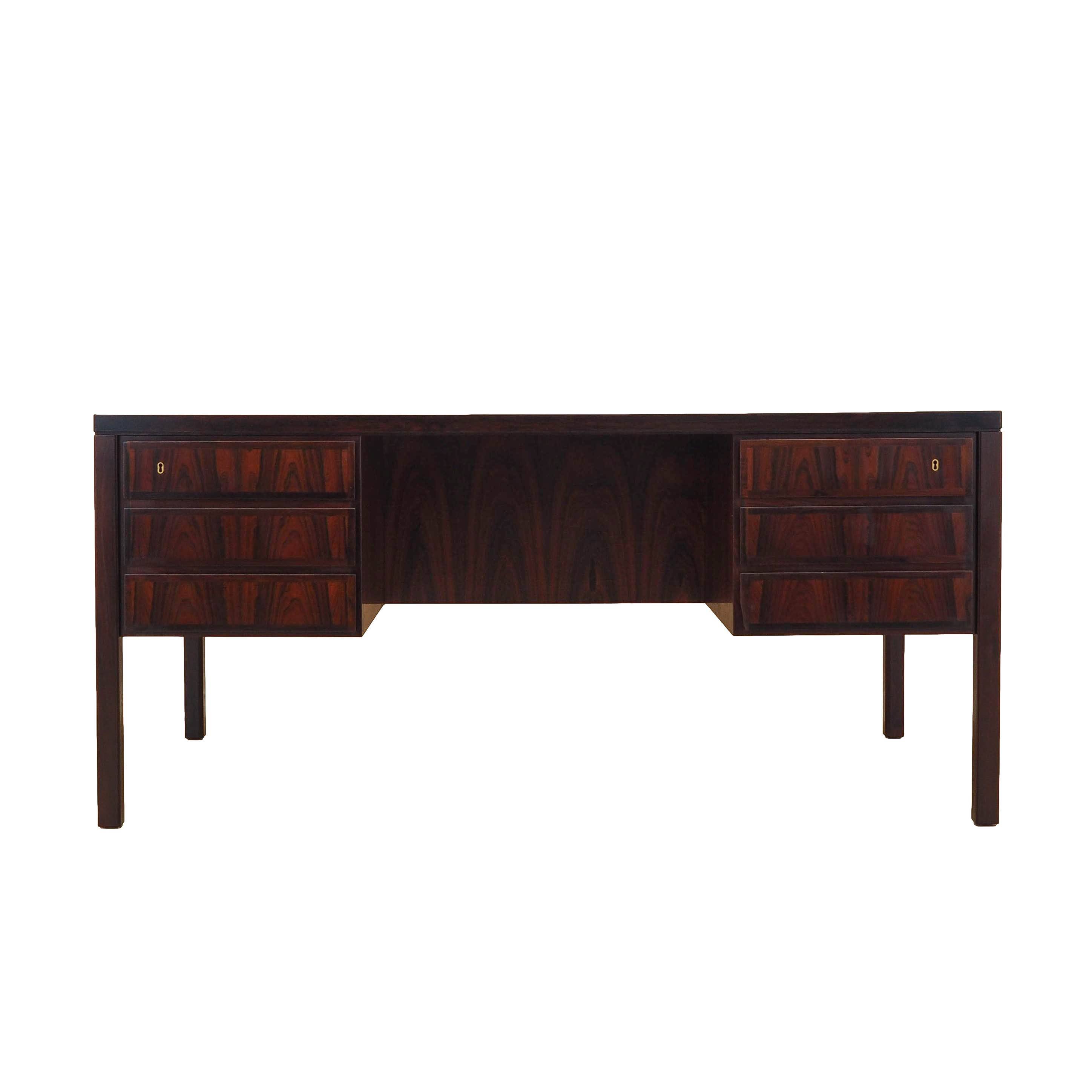 Rosewood desk, Danish design, 1970s, manufactured by Omann Jun