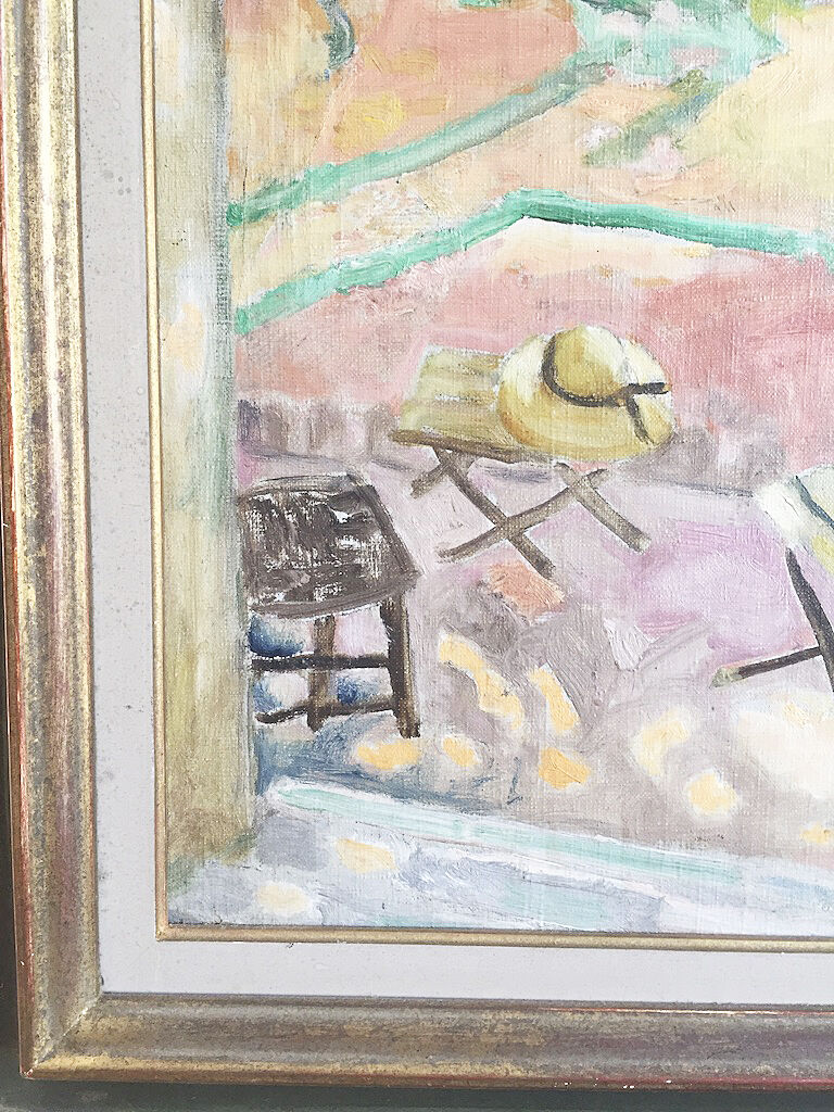 Oil on canvas framed "garden"