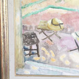 Oil on canvas framed "garden"