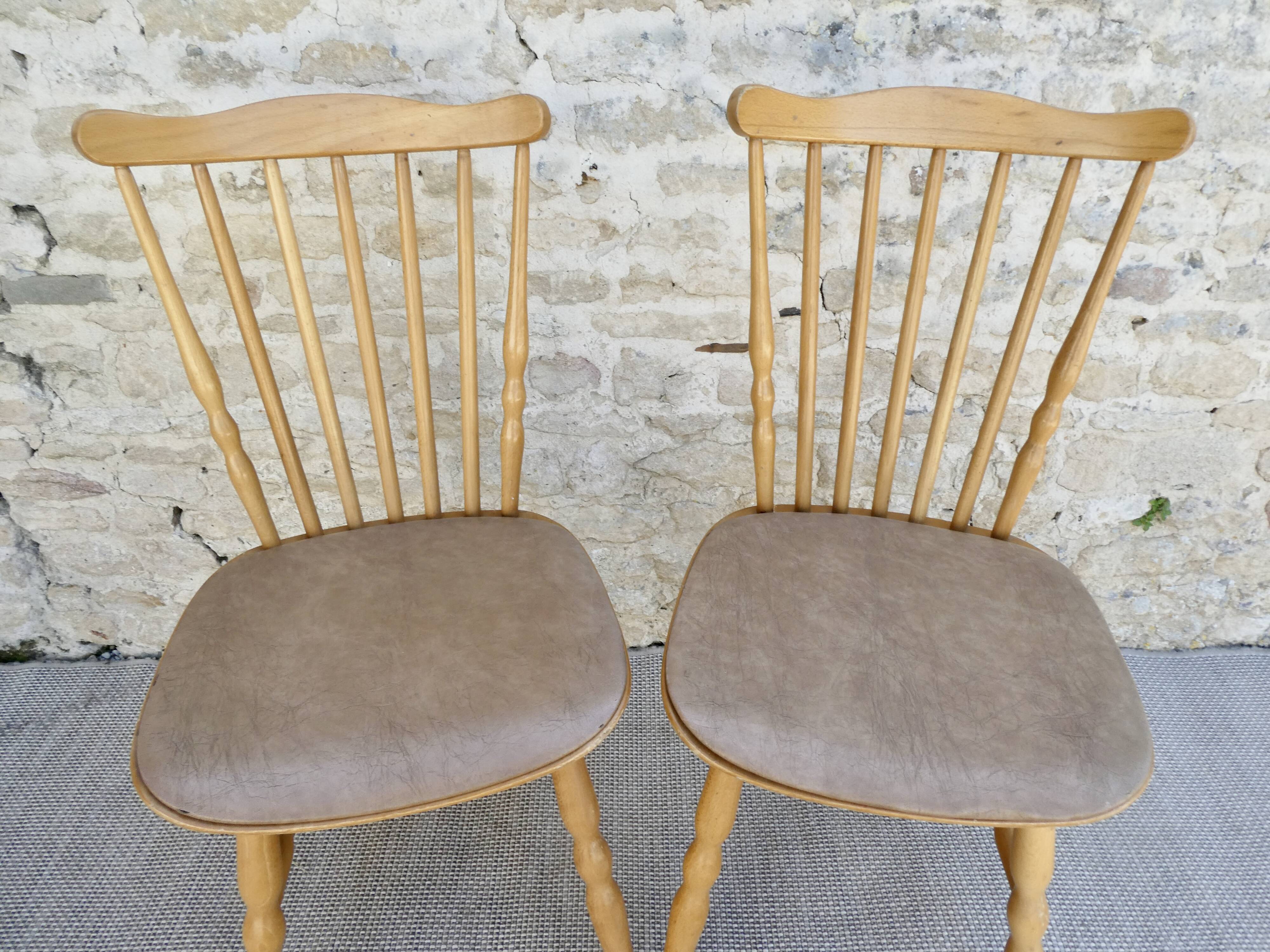 Pair of Baumann bistro chairs, Menuet model