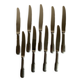 Set of 9 stainless steel knives