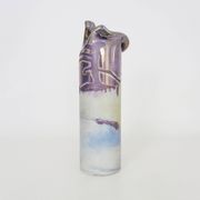 Joseph Bougère Iridescent purple pink ceramic vase signed JB 1989