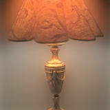 Louis XVI style bougeoir late 19th century gold metal transformed into lamp foot- with embroidered day offal