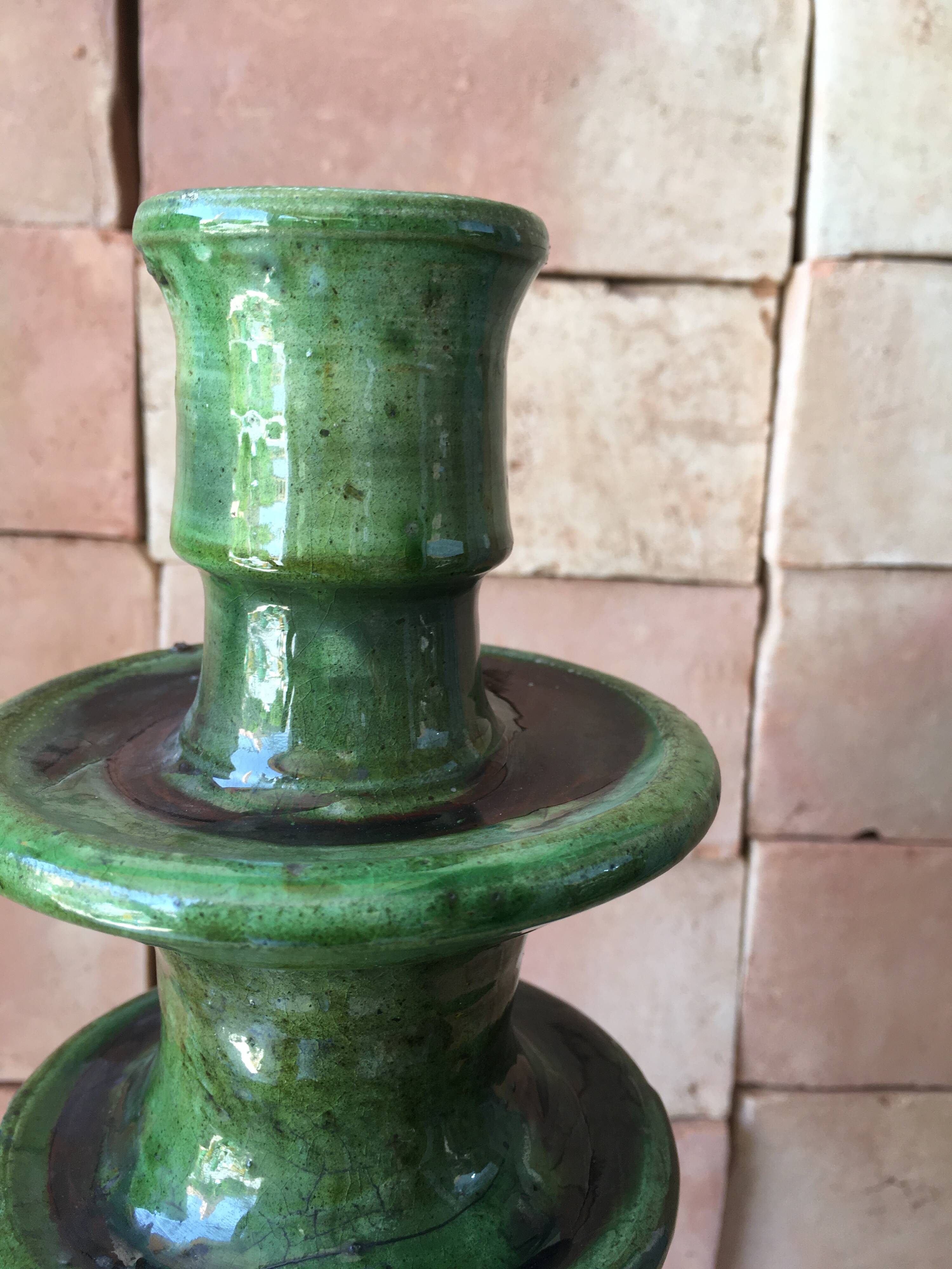 Tamegroute pottery candle holder