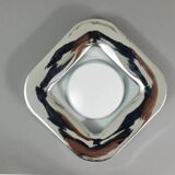 Square white ashtray Ico Parisi, chrome and melamine by Lamperti, Italy, 1970s.