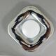 Square white ashtray Ico Parisi, chrome and melamine by Lamperti, Italy, 1970s.