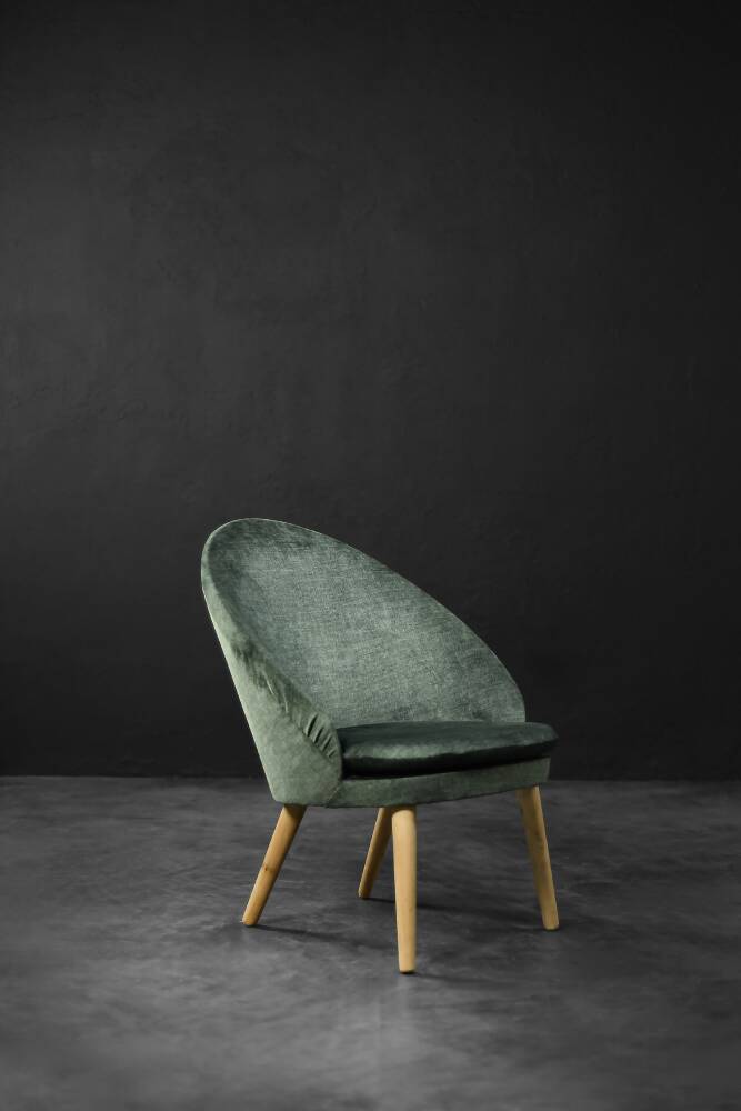 Danish armchair in beech and velvet by Ejvind A. Johansson for Godtfred H. Petersen, 1950-60.