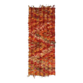 Tapis kilim vintage turc Oushak fait main en laine et coton rouge