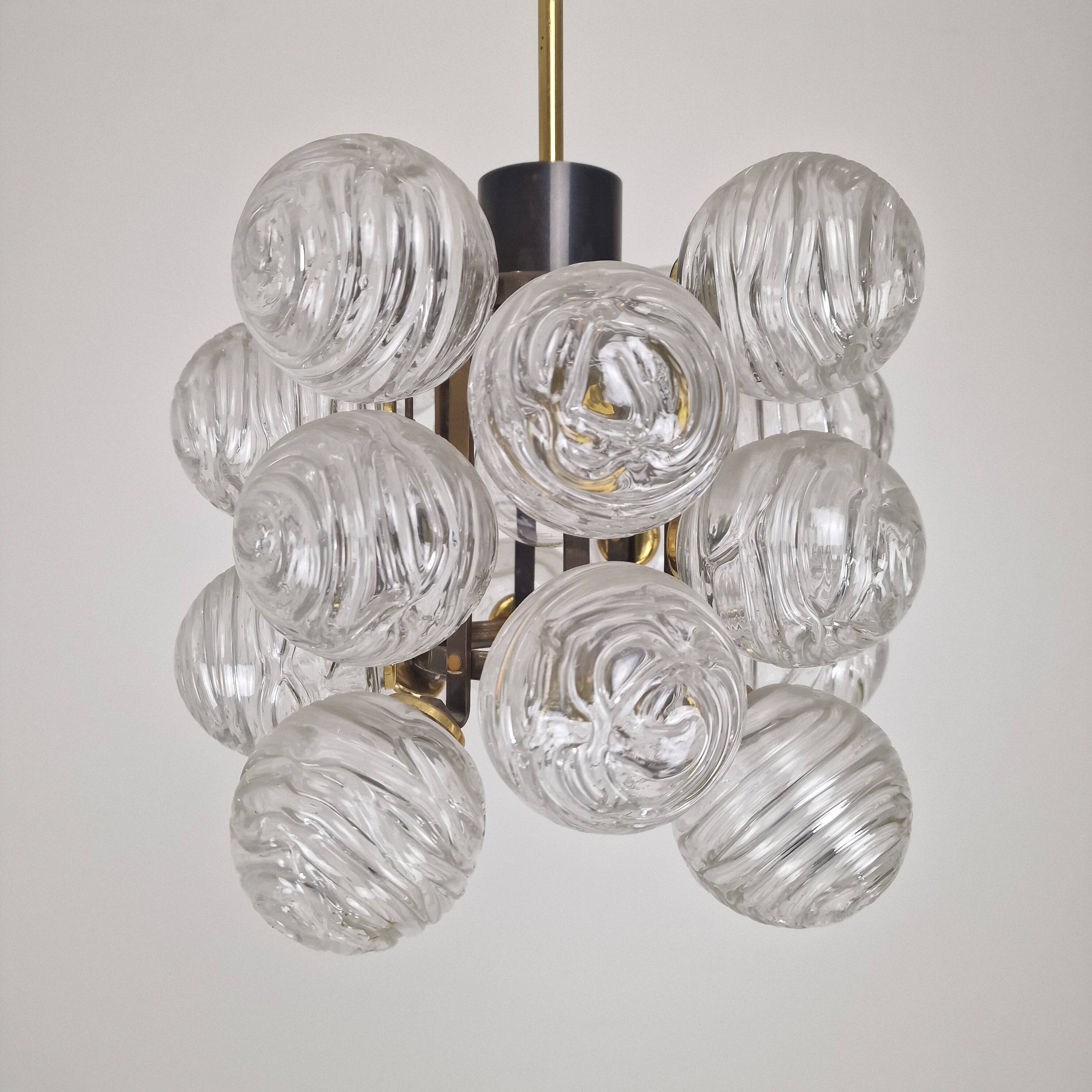 Mid-Century Modern 'Snowball' Chandelier by Doria Leuchten, Germany, 1970s