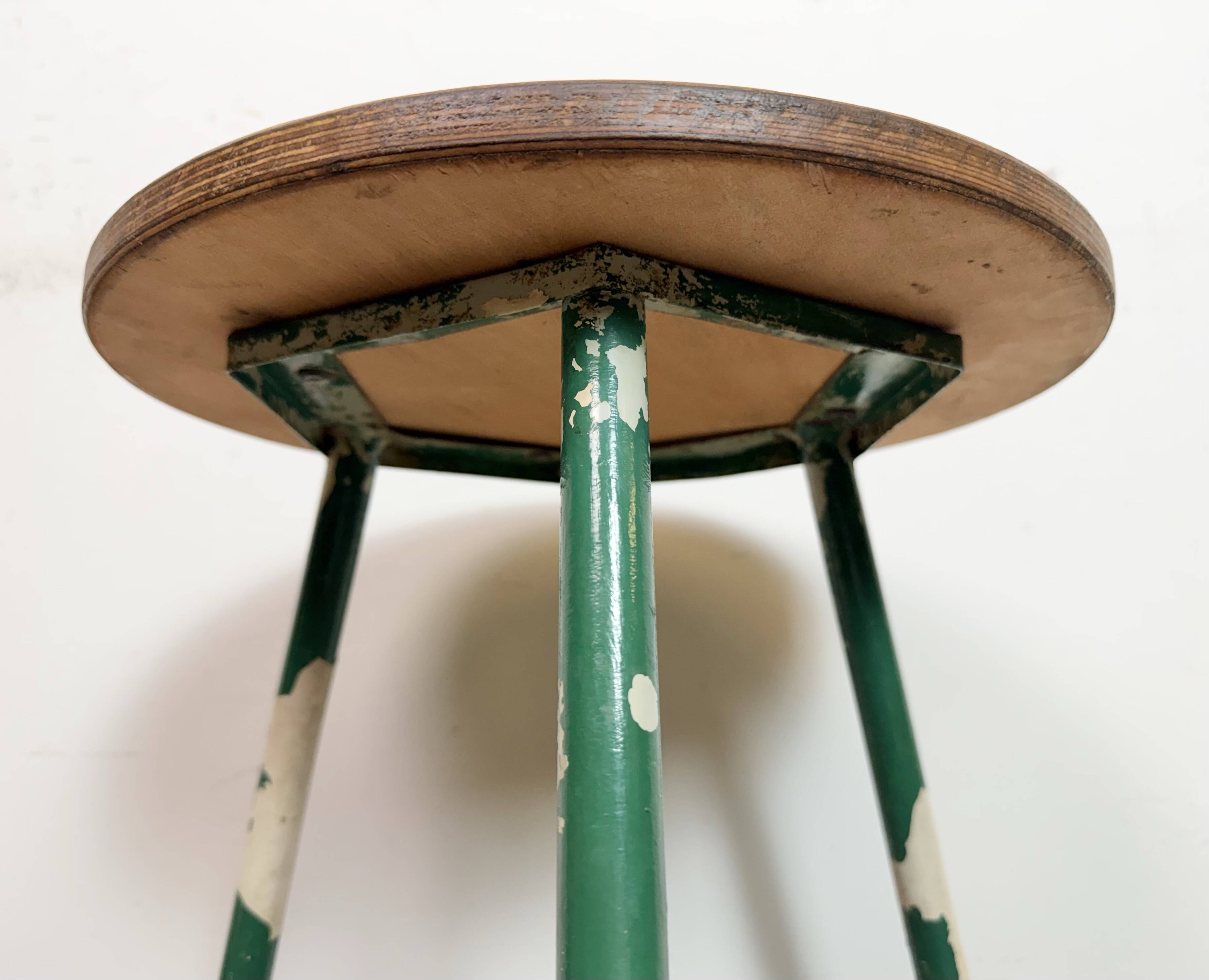 Green Industrial Workshop Stool, 1960s