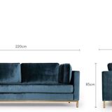 Blue velvet sofa nv gallery