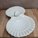 Vintage shell-shaped porcelain white aperitif display stand