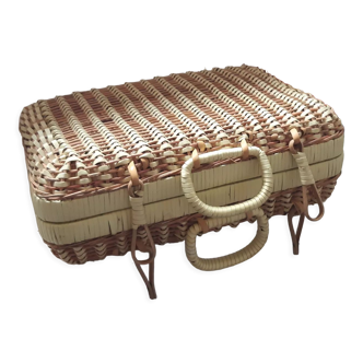 Vintage wicker suitcase