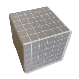 Cube bout de canapé carreaux de céramique mosaïque