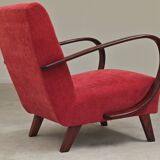 H410 Type C Powder Pink Armchair by Jindrich Halabala for Thonet 1930