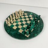 Decorative chess set in malachite, 1950–1970