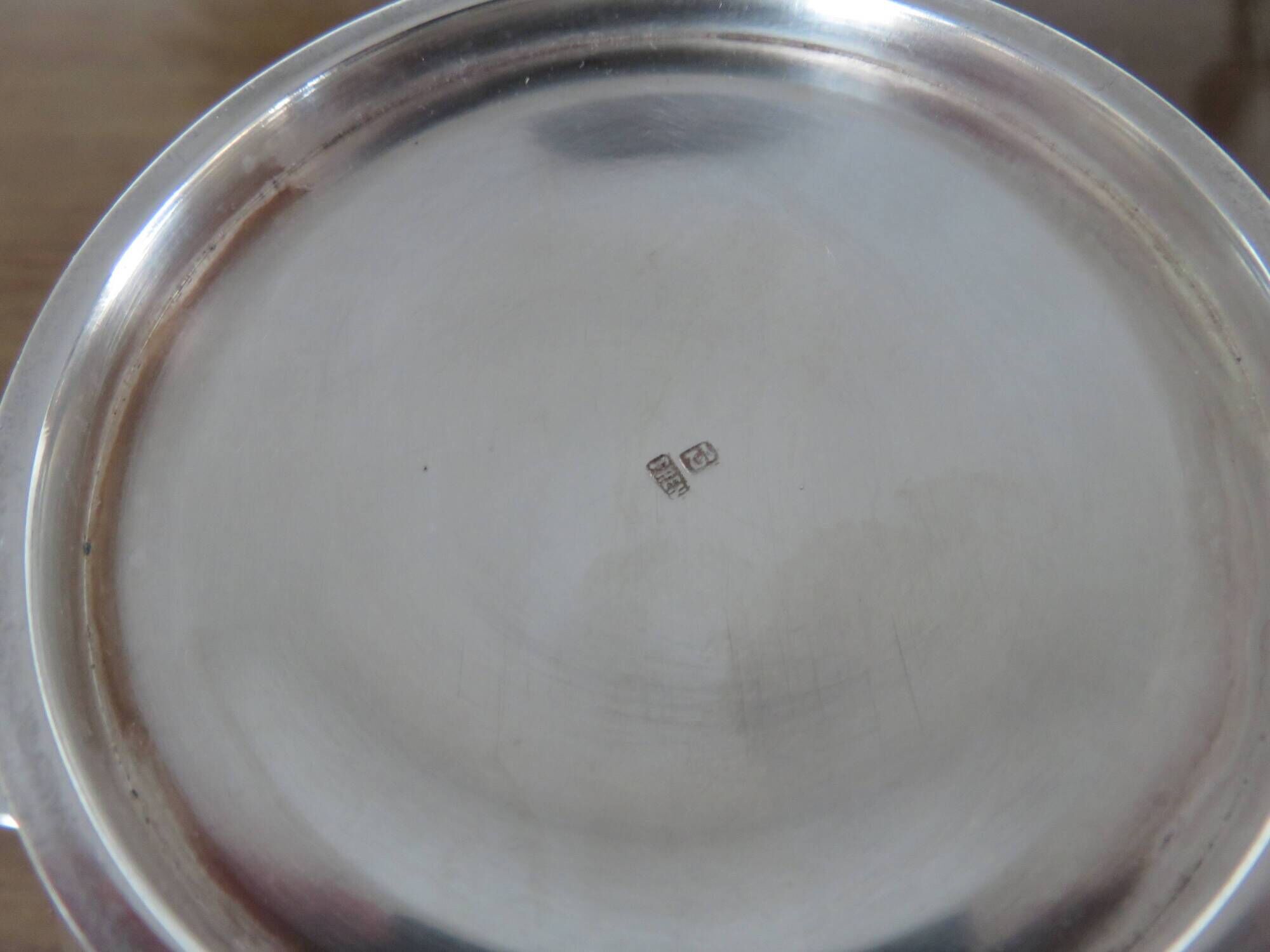 Art Deco silver-plated sauce boat with hallmark, 1920s-30s.