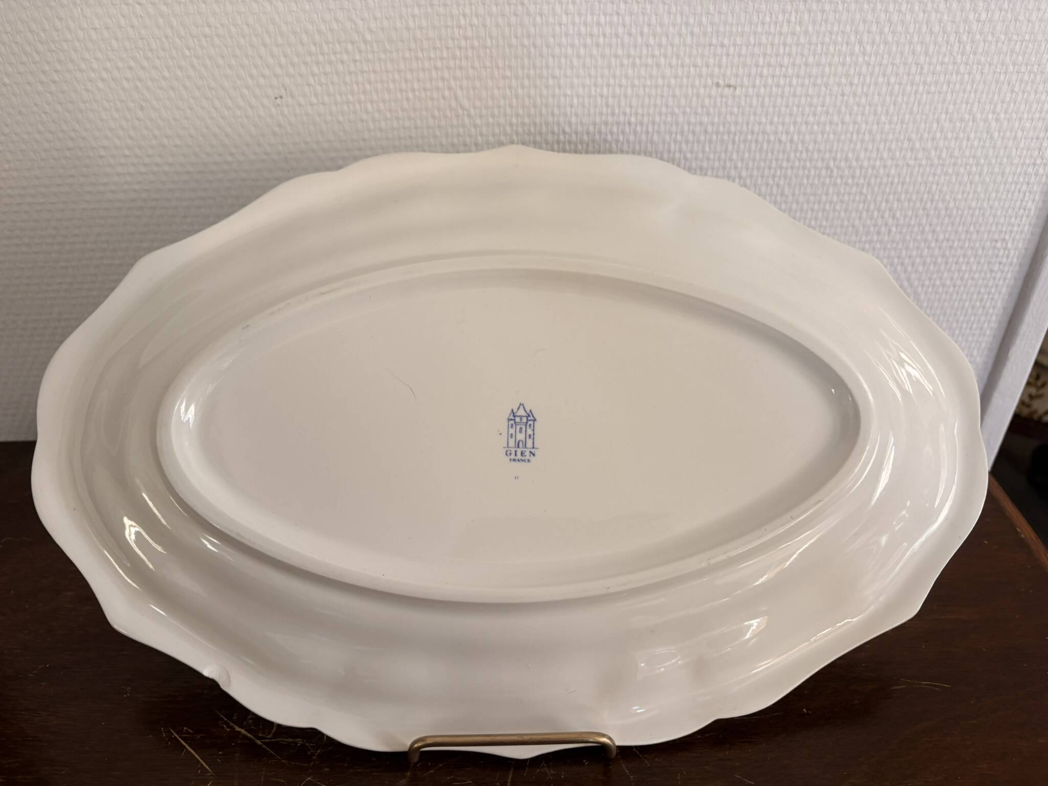 Old Dish Basket Vegetable Dish Earthenware Gien Rouen Renaissance Blue Model