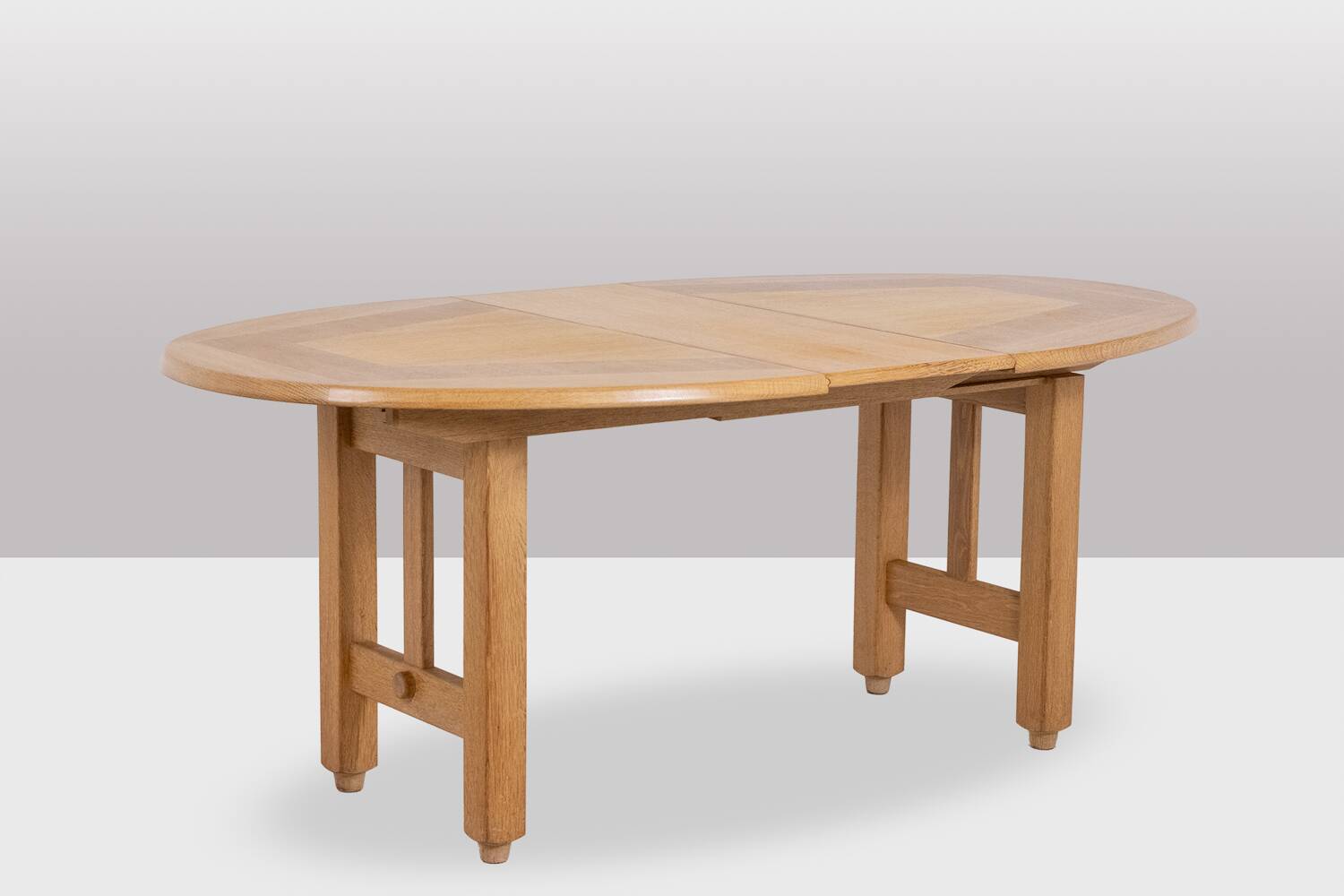 Guillerme et Chambron. Natural oak table. 1970s.
