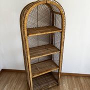 wicker bookshelf