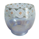 Vase boule en verre émaillé au décor de perles et de guirlandes