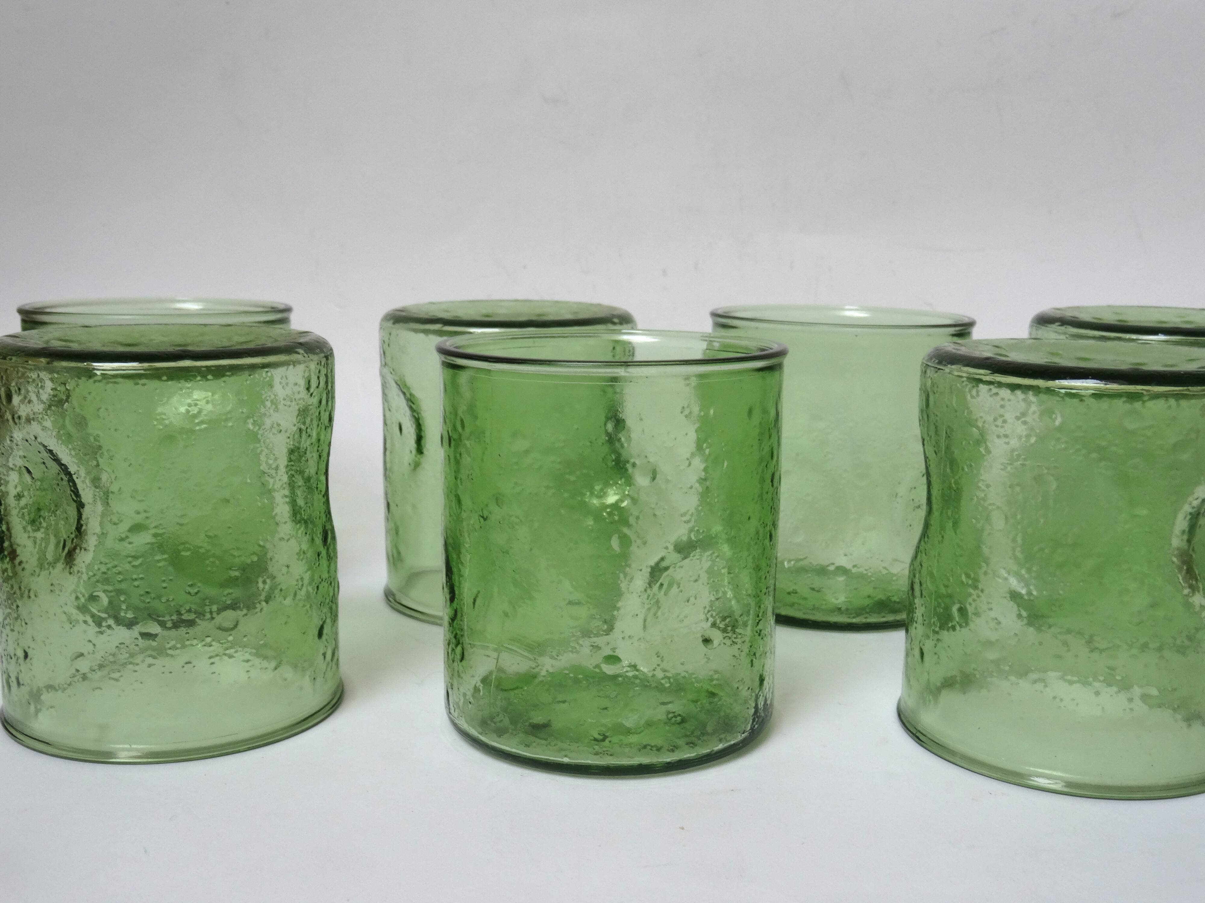 7 vintage water glasses