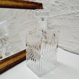 Chiseled glass whiskey decanter 1970s