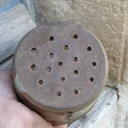 Old stoneware cheese drainer