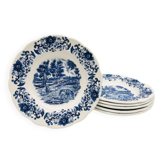 6 Hollow plates porcelain Pyroblanc.