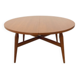 Large round vintage Scandinavian coffee table Smorrebrod by Arne Vodder, extendable into a dining table