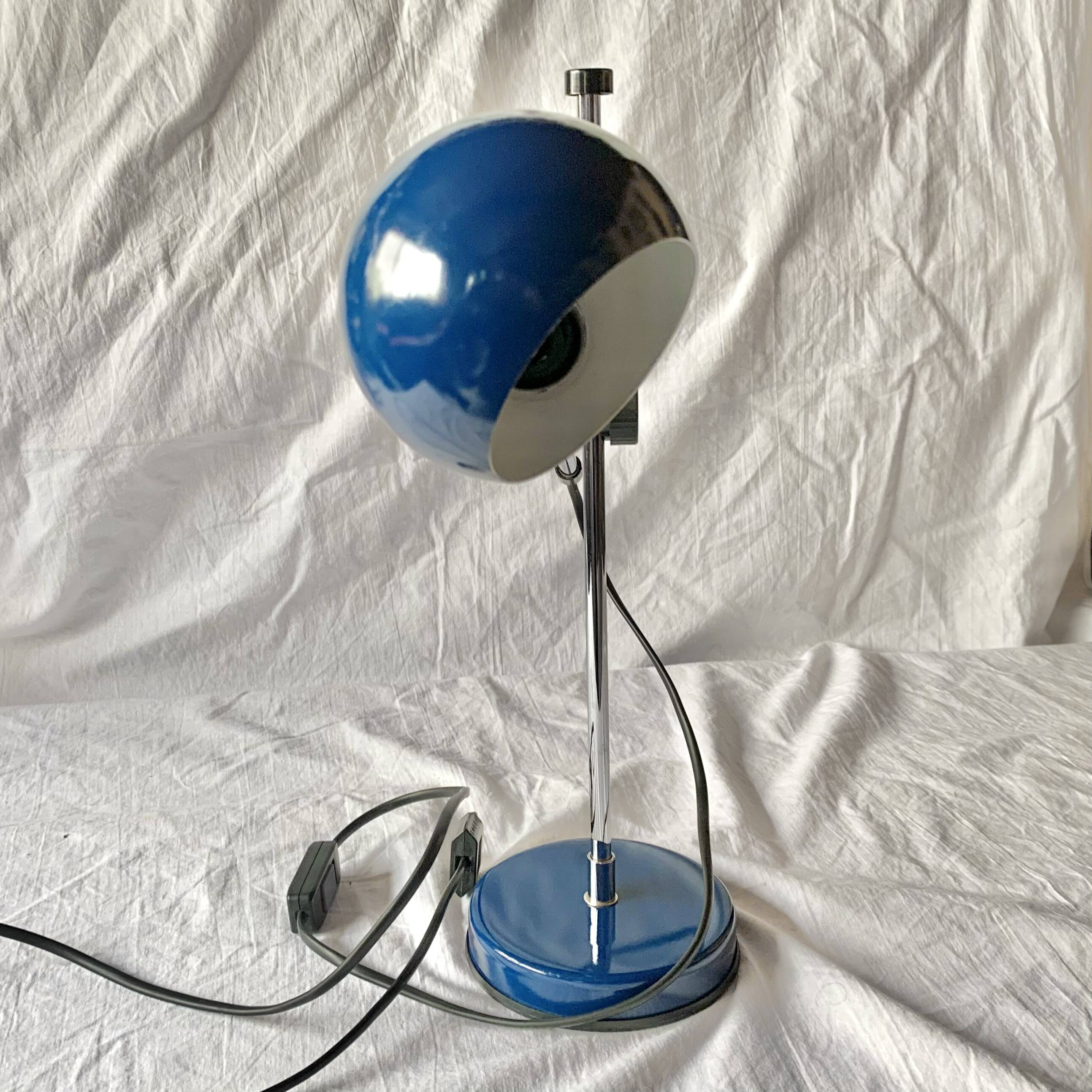 Lampe de bureau Eyeball bleue Veneta Lumi