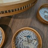 Rattan tray and coasters