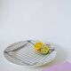 large round dish Gien blue and white striped 1960