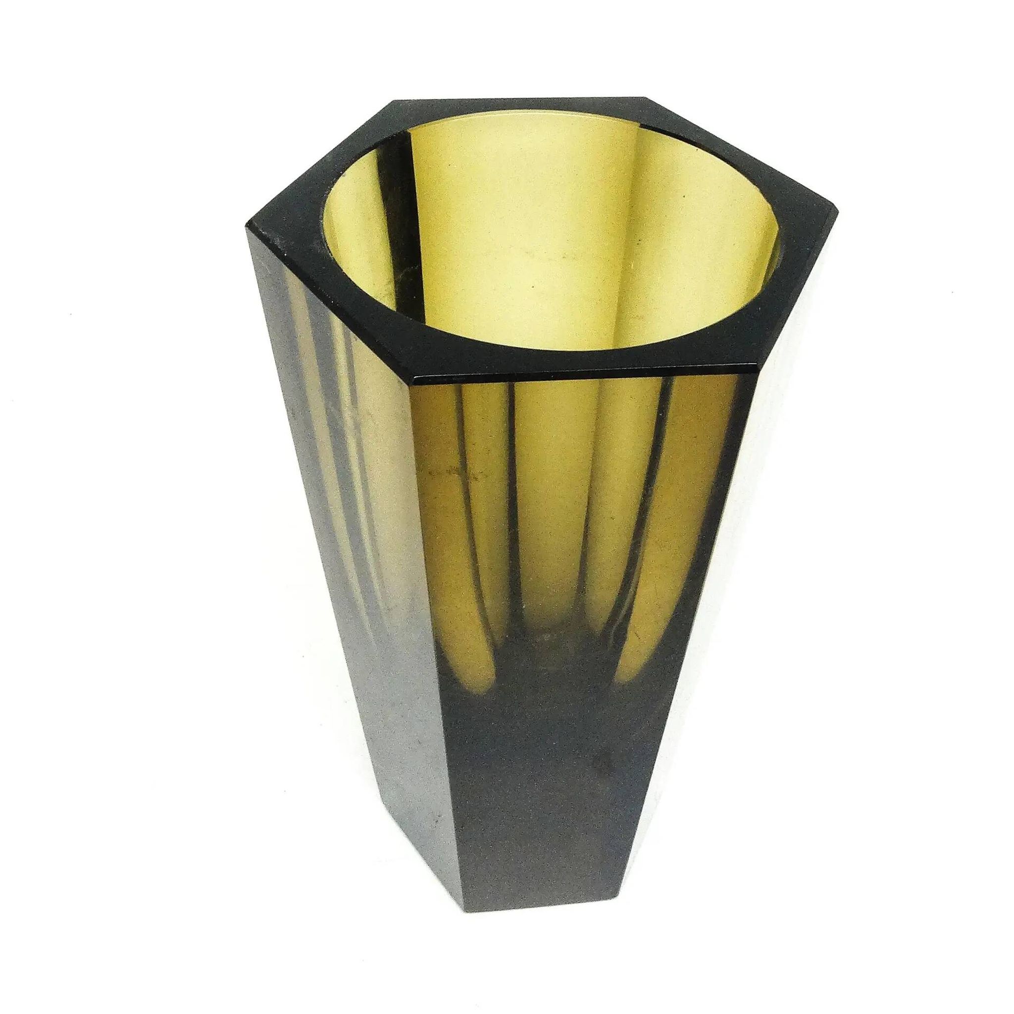 Vase Art Déco, cristal, Moser, Tchécoslovaquie, années 1930