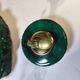 Vintage 70's Desk Set in Green Alabaster Malachite - 3 Pieces - Ita
