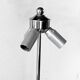 Large vintage floor lamp base in chrome metal and brushed aluminum