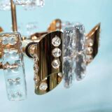 Midcentury gold crystal suspension by Orrefors, Fagerlund