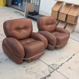 Set of 2 Okay armchairs by Adriano Piazzesi, 70s