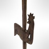 Wrought iron rooster lamp by Jean Touret for atelier marolles, france 1950s