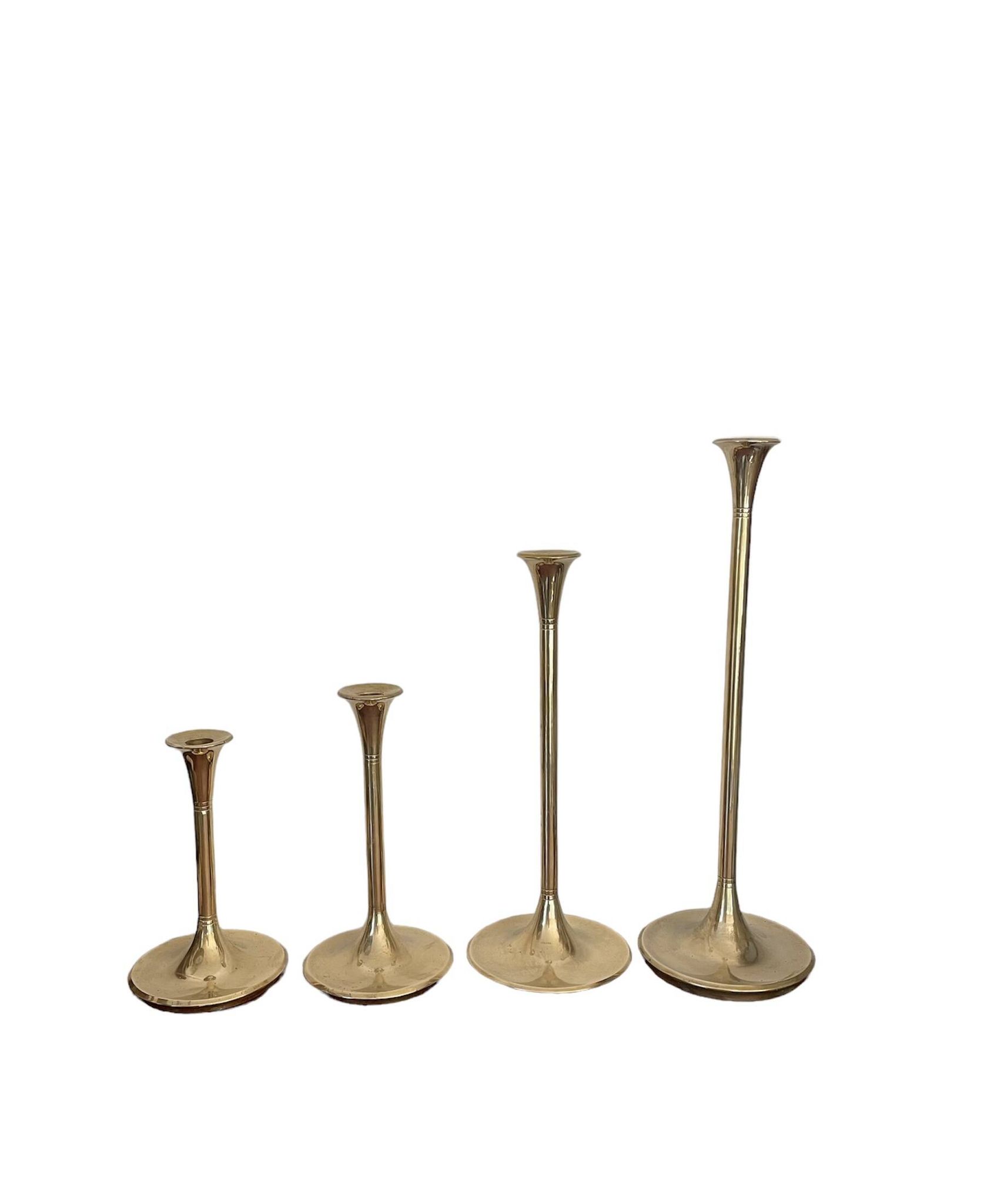 Set of 4 brass candle holders from Villeroy & Boch 45 to 21cm