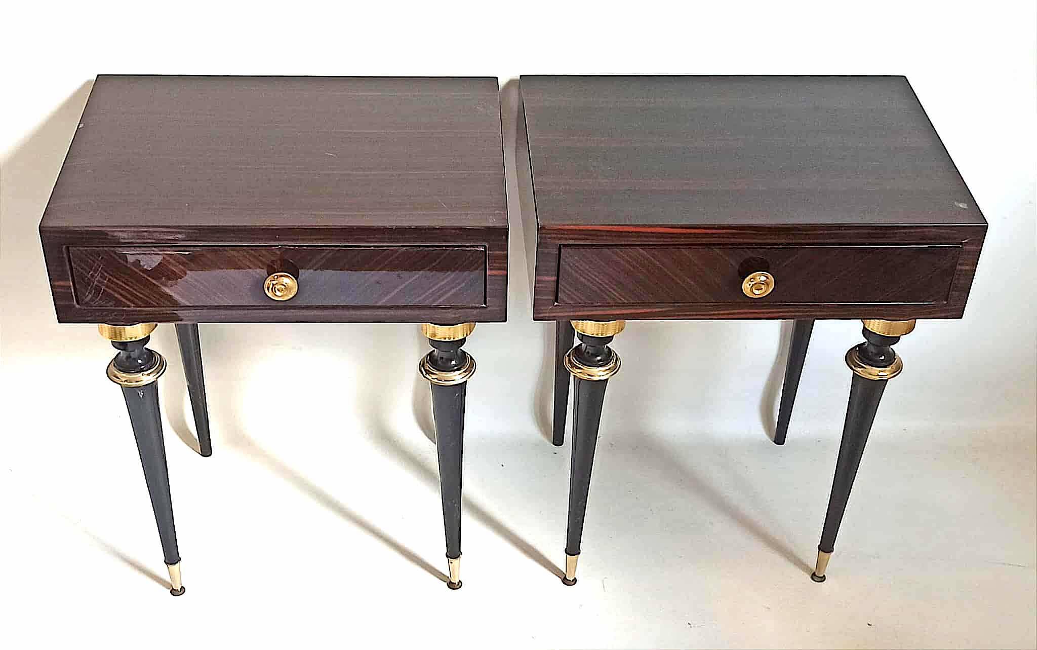 Paire de chevets Art déco palissandre de Rio