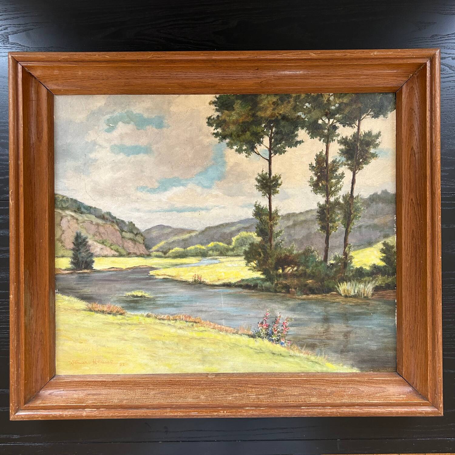 Large old signed painting