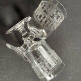 6 Baccarat port glasses engraving 3458