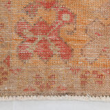 5x9 pale red & tan beige vintage rug 146x279cm