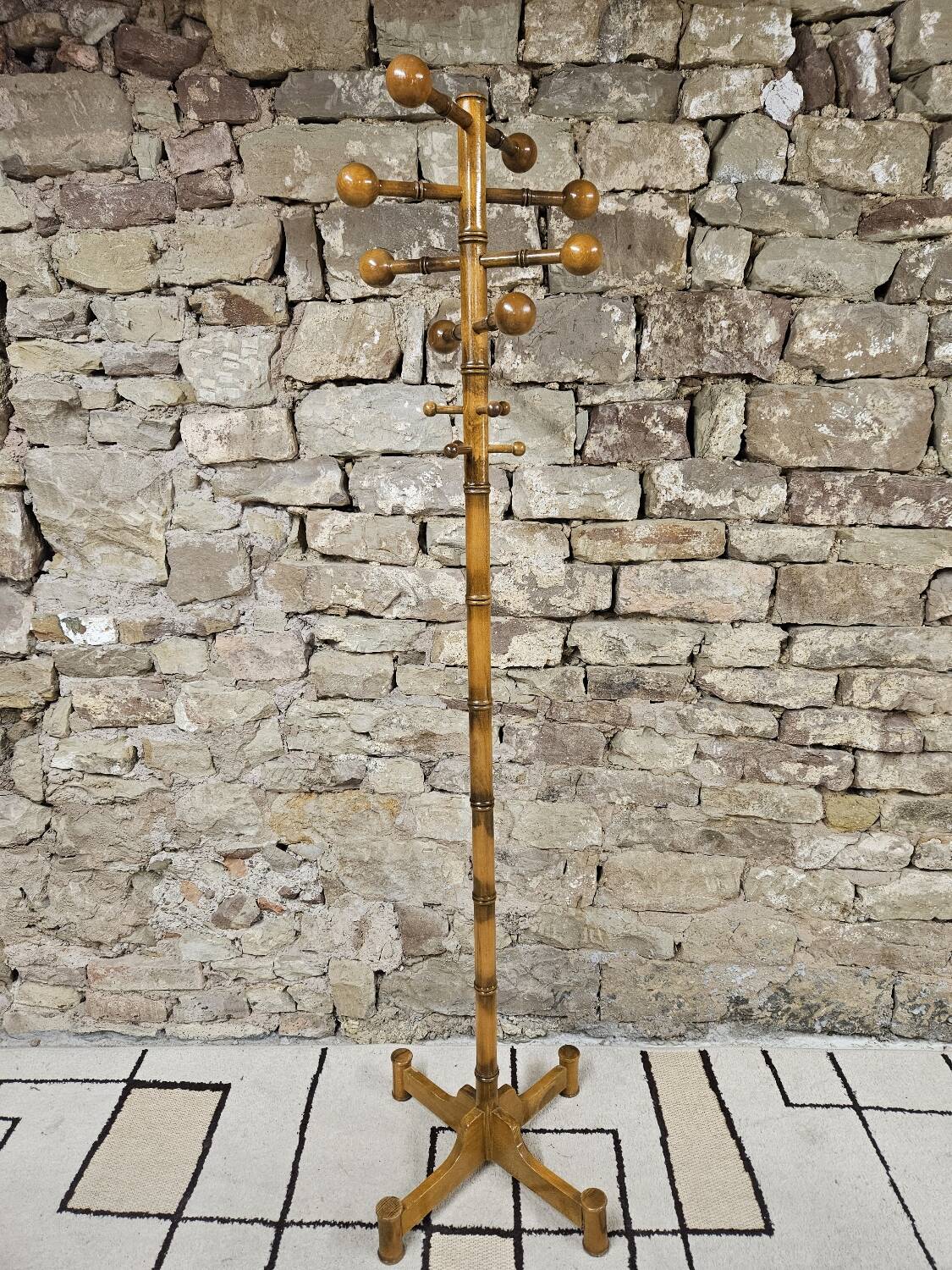 Coat rack with wooden balls 1970"