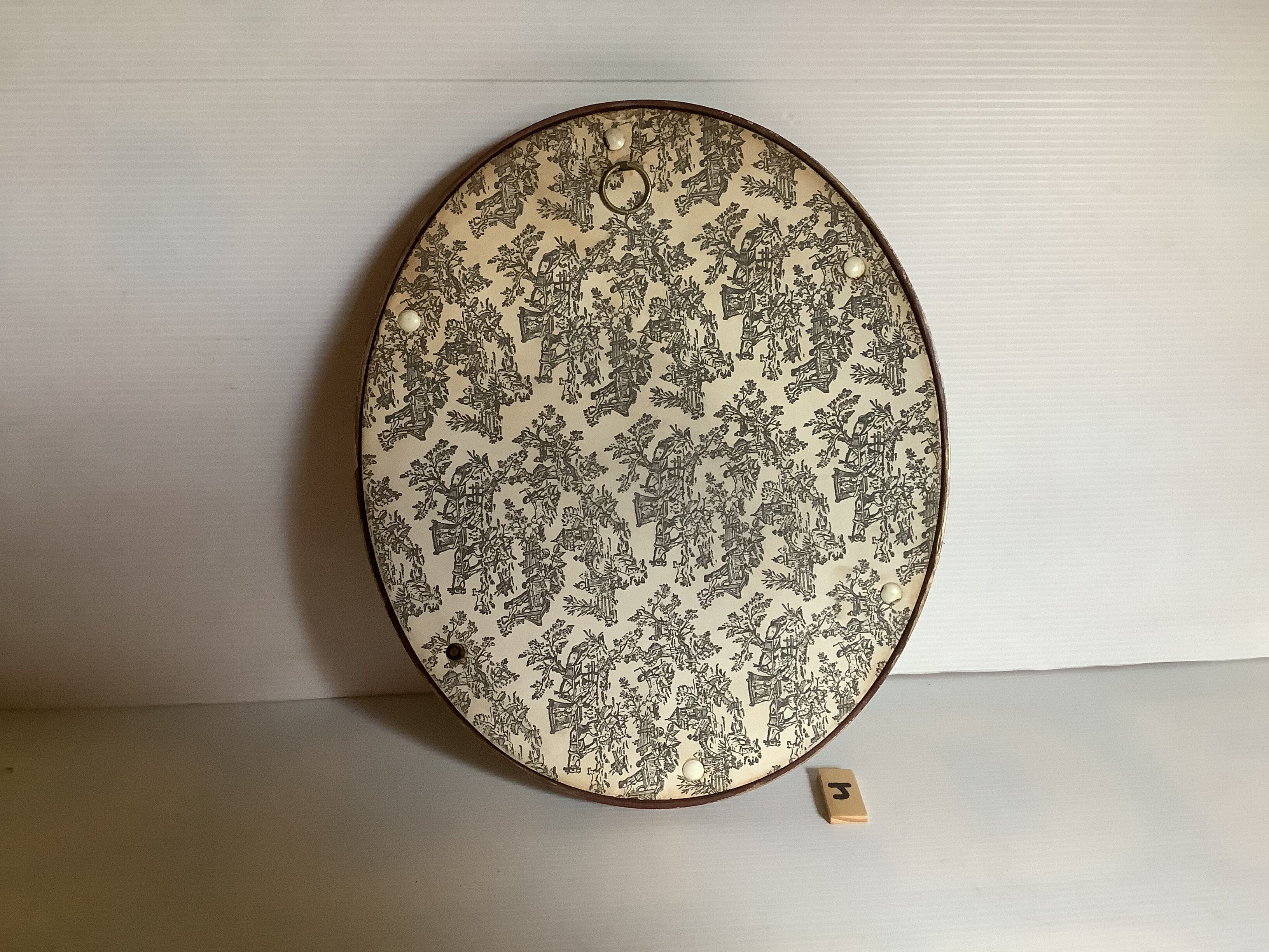 Old oval domed glass frame natural dried flowers
