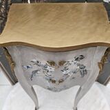 Louis XV style bedside table in marquetry