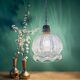 Suspension globe vintage en verre transparent